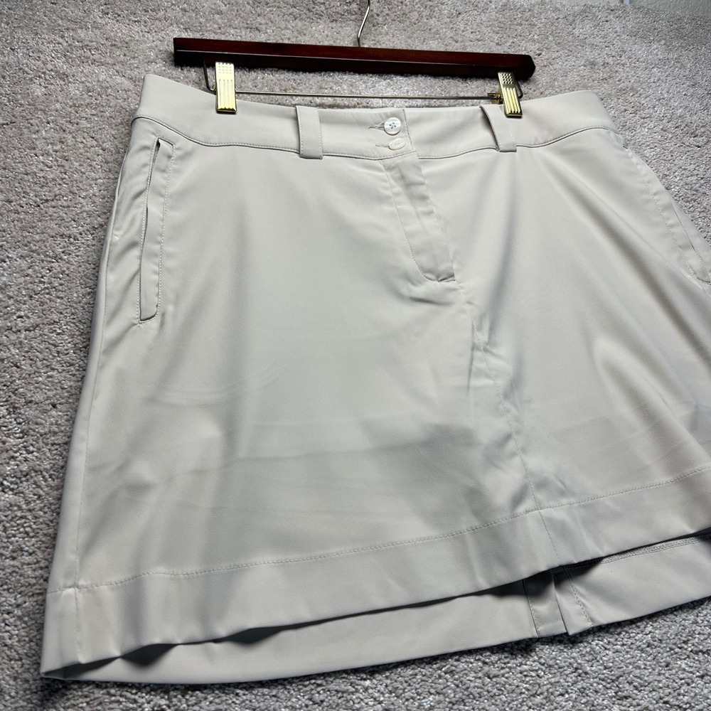 Nike‎ Golf Tour Performance Dri Fit Womens Skort Beige 12 Zip Pockets Preppy - Picture 10 of 12